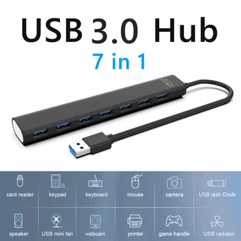 USB 2.0/3.0 Sedam u jednom priključne stanice za Proširenje Hub Hub Visoka Brzina 5 Gbit / s 3.0 Hub Razdjelnik Jedan za Sedam Produživač