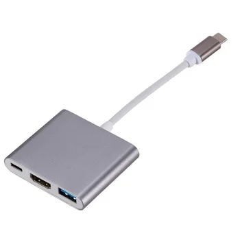 USB C NA HDMI Kompatibilnim 3 U 1 Kabel, Pretvarač za Samsung, Huawei iPad Mac Usb 3.1 Tip C S HDMI Kompatibilnim 4K Адаптерному Kabel