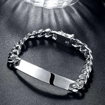 Veleprodaja klasična 10 mm geometrijski lanac moda narukvica od 925 sterling srebra za muškarce i žene Vjenčanje college Božićne darove nakit