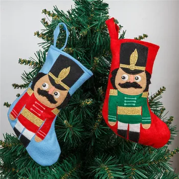 Velike Božićne Čarape Orašar Vojnik Čarapa Dar Djeci Torba za čokolade Džep Viseći Ukras Božićnog drvca Natalni Novu Godinu 2022