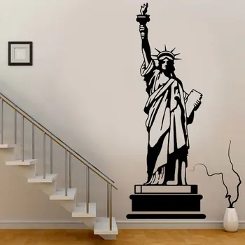 Veliki Veličina New York Znamenitost Zgrada Kip Slobode Naljepnica Na Zidu Home Dekor Dnevni Boravak Vinil Odvojiva Crna Freska E681