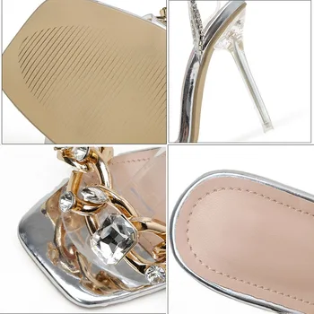 Večernje ženske cipele-čamaca Velike veličine na visokim potpeticama, seksi proljeće-ljeto cipele za žene, Sandale 2022, ženske sandale na petu s dijamantima