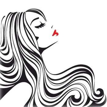 Vinil Naljepnice za Zid Salona Ljepote Djevojke Zidno Slikarstvo Lijepa Žena Kosa Lice Desktop Naljepnica Freske dekor Umjetnost Zidni Plakat Naljepnica HY471