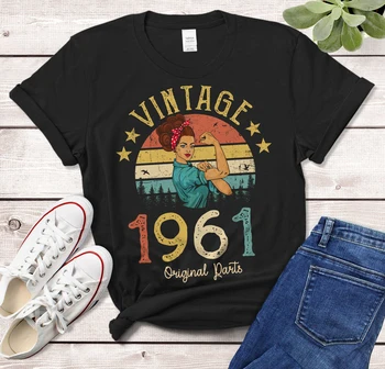 Vintage 1961 Originalni rezervni Dijelovi t-Shirt 61 godinu dana 61-ja ideja za poklon za rođendan Za žene Mama Supruge 1961 Zabavna Retro t-shirt