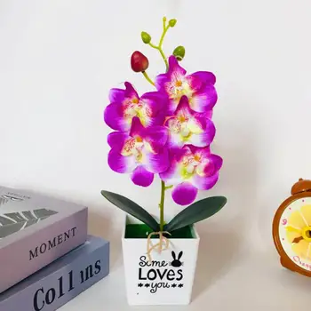 Vruće Prodaju Umjetni Cvijet Bonsai Leptir Orhideja Bonsai Lažni Cvijet s Lonac Doma Dekor