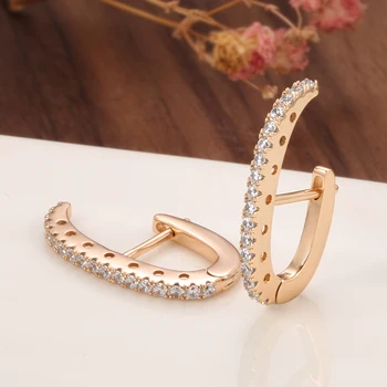 Wbmqda Trendi Naušnice s prirodnim kubični cirkon Prstenovi Set za Žene 585 Prsten od Ružičastog Zlata Luksuzni Berba Vjenčanje Nakit Setovi 2021 Novi
