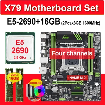 X79 Matične ploče LGA 2011 Combo E5 2690 Skup procesora 16 GB=2 X 8 GB ram-a DDR3 1600 Mhz ECC REG Podrška SATA3 Četiri kanala i hladnije