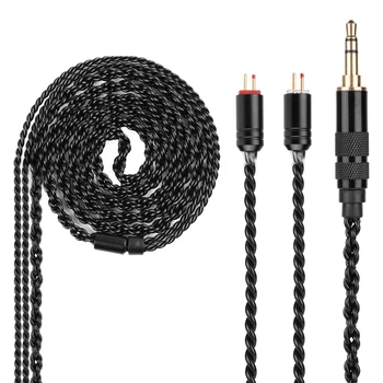 Yinyoo H3 H5 4-Wire Modernizirana Crni Kabel Sa Srebrnim Premazom 3.5/2.5/4.4 mm Kabel za slušalice SA MMCX/2pin za KZ ES4 AS10 TRN V90 V80