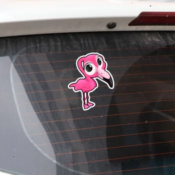 YJZT 12,1*15,1 cm Prekrasan Crtić Flamingo Grafički Dekor Auto Oznaka u Boji Personalizirane 11A0447