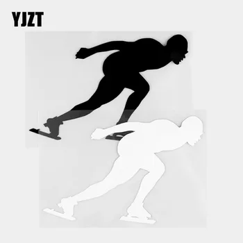 YJZT 18×12 cm Personalizirane Kreativni Kratke staze za конькобежного sport s uzorkom Vinil naljepnica Naljepnica za auto Crna/Srebrna 20A-0373