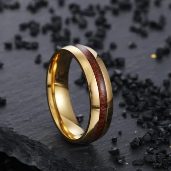 YWSHK 2021 Moda Novi 6 mm Drveni Jednostavan Elegantan Prsten od Nehrđajućeg Čelika Zrna Klasični Muški nakit Večernje ženske izvrstan dar