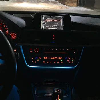 Za BMW 3 4 Serije F30 F32 F36 M4 Radio Završiti Led Kontrolna ploča Središnja Konzola Poklopac ac Svijetlo plave i Narančaste Boje Atmosferske Lampa