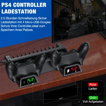 Za PS4 Stalak za punjenje Priključna Stanica s Ventilatorom za Hlađenje Punjač s Dvostrukim Kontroler Za PS4/PS4 Pro/PS4 Tanka Stalak Stalak Za Playstation4