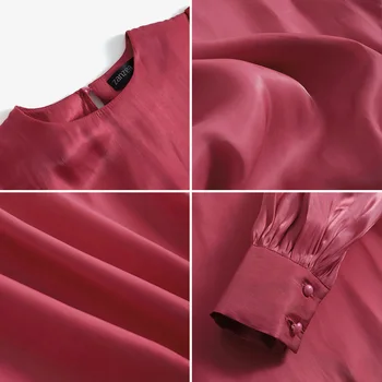 ZANZEA Elegantan OL satin košulje Za žene, jesenskih majice s dugim rukavima 2021-Moderan večernji majica veličine Ured lady moderan ženska košulja Blusa