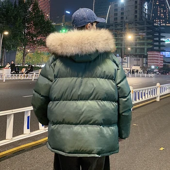 Zelena ljubičasta kaputi Jakne zatvarač Za 2022 Korejski funky zimska muška branded odjeću Svakodnevni toplo krzno jakna s kapuljačom Vjetrovke