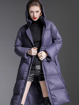 Zimska ženska dolje jakna crna plava plus size пуховик s kapuljačom na zatvarač slobodan brand vrhunske kvalitete apsolutno kaput