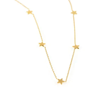 ZUUZ zvjezdano ogrlica zlatni lanac donje ogrlica od nehrđajućeg čelika dugo zvjezdano ogrlice za žene jednostavne modne ovjes