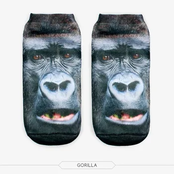 Čarape s niskim gležanj 2016 Moda Ispis Životinja gorila ženske Kratke čarape