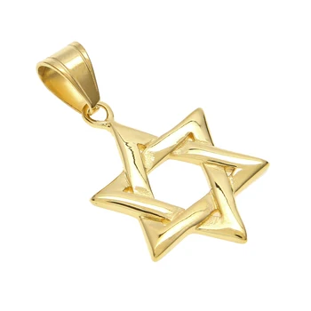 Ţidovske Nakit Маген Davidova Zvijezda Privjesak Ogrlica Žene Muškarci Krug Rose Gold Boja Nehrđajućeg Čelika Izrael Ogrlica