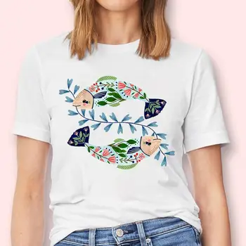 Žene su Novi Stil Biljka Slatka 90-ih Ispis Slatka Novi Moderan Grafički Ženski Vrhovima Tees t-Shirt Majica Dama Crtani Ispis Odijevanje
