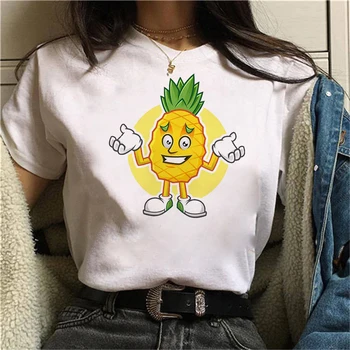 Ženska majica s voćem Ananasa Odjeća po cijeloj površini t-Shirt 2021 Ljeto Top kratki rukav Majice t-Shirt Dame Djevojke Grafički t-shirt
