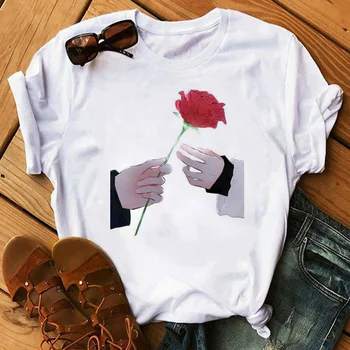 Ženska odjeća majica sa po cijeloj površini ruža leptir Ženska majica okruglog izreza Xu Ženska moda Ženska t-shirt majica