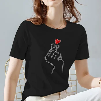 Ženska t-shirt black funky univerzalni majica okruglog izreza, majica sa po cijeloj površini 
