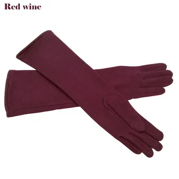 Ženske duge, pamuk, pletene rukavice trendi plus baršun jesensko-zimske tople srednje elastične izravne rukavice
