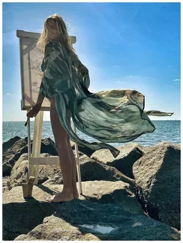 Ženski Casual slobodan kardigan шифоновое duga haljina sa po cijeloj površini Suknja s dugim rukavima Godišnjeg odmora zaštita od sunca Ljetna bluza Ženska odbojka na stil