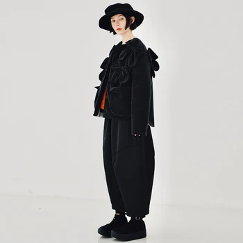 ženski kaput imakokoni 2021, crna djevojka, originalna odjeća od finog pamuka s lukom, japanski jesen/zima 213465