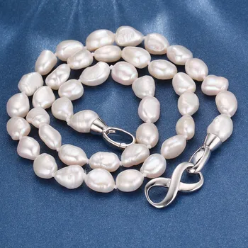 Дайнаши pravi prirodni svježa voda nepravilan rad biserna ogrlica u baroknom stilu od 925 sterling srebra pribor fin nakit za žene