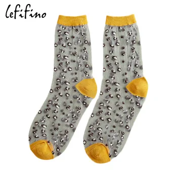 Леопардовые prozirne ženske ultra tanke svilene čarape Cool prozračna čipke i prozirne kratke ženske čarape Ljetne Nove Elegantne elastične čarape