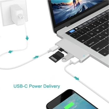 Многопортовый USB hub C 5 u 1 Prijenosni Koncentrator tipa C USB 3.0 SD TF Adapteri za čitanje memorijskih kartica i USB C Razdjelnik za MacBook Pro 2016