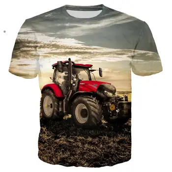 Негабаритный 3D print Vozilo Traktor t-Shirt Muška Ropa Hombre Casual majica za dječake Muška t-shirt Majice Muška odjeća