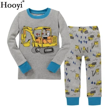 Пижама za dječaka Hooyi odijelo Пижама dugi rukav Dječje пижама Dječje пижама Odjeća za spavanje D spavaćica pamučna t-Shirt Hlače Kit