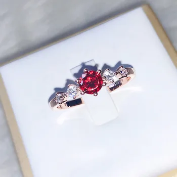 Позолоченное prsten s рубиновой ružom ženske retro dijamanti kod ljepote prsten je jednostavna moda pravi nakit veleprodaja
