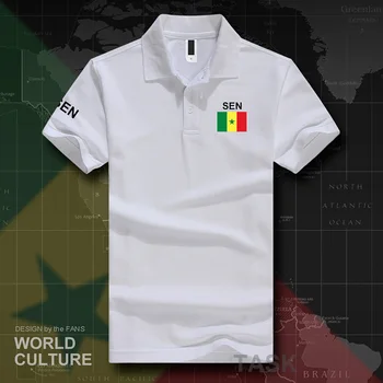 Сенегальские polo SEN gospodo kratkih rukava bijele marke s po cijeloj površini za zemlje 2017 pamuk zastavu nacionalnog tima nova moda сенегальский