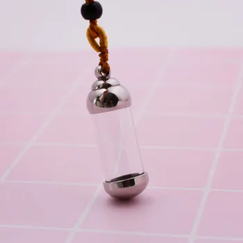 Титановая Čelik Quartz Crystal Boca-Privjesak Ogrlica Duljina Kabela od 70 cm Može se Otvori Cilindar Sa Navojnim Poklopcem