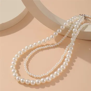 ТОБИЛО Velika biserna ogrlica-ogrlice Za žene Trendi Ljetne bijele ogrlice od umjetnih bisera 2021 Trend Elegantan svadbeni nakit