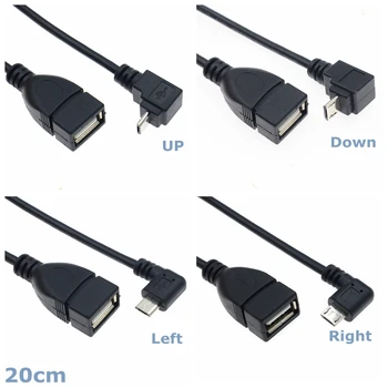 0,2 m 90 Stupnjeva u Desno i lijevo , Gore i dolje Pod kutom od Micro USB 5Pin Priključak za spajanje USB 2.0 A Adapter za tablet, Telefon OTG Kabel