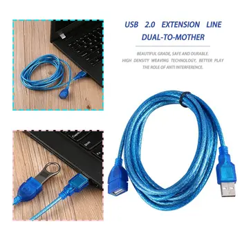 1/1,5/2/3-M Противоинтерференционный Produžni kabel, USB 2.0 USB 2.0 od muškaraca i žena USB2.0 Produžni Kabel za sinkronizaciju podataka Kabel plave standard