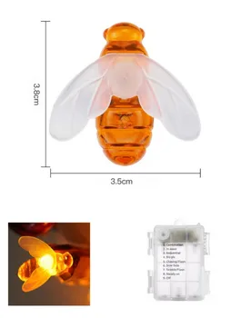 1,5/3 m u obliku pčele LED Gudački Lampa na baterije Božićne Vijence Nevjerojatan svjetla za Uređenje vrta za blagdanske zabave u sobi