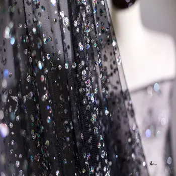 1 Godina/lot crne šljokice brončane zvijezde mreže sjajna tkanina pozadina haljina tkanina pribor DIY materijal