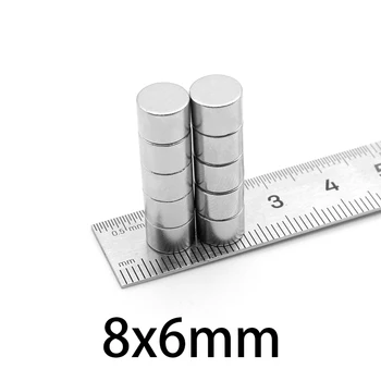 10-100PC 8x6 mm Snažan Magnetski 8 mm x 6 mm Stalni Mali Okrugli Magnet 8*6 mm Неодимовый Magnet Super Jakih magneta 8*6