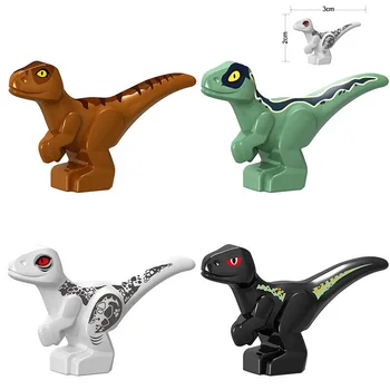 10 kom. jure play dijete Bijela Plava, Smeđa i Crna Velociraptor Svijet Dinosaura 2 Blokovi Dječji Cigle DIY Razvojne igračke Poklon