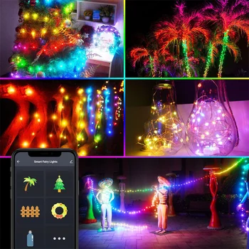 10 M 66 Tuya Wifi Bluetooth Fairy Light Aplikacija za upravljanje Božić božićno drvce Gudački Lampa Pametan Loptu Globus Гирлянда Za Vjenčanje Dekor