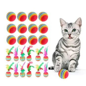 12 kom. Interaktivna igračka za mačke Smiješne Prelijete igračke, loptice sa olovkom Igračke za mačke Igrati Žvakati Mače Šarene igračke-дразнилка za mačke Proizvode za kućne ljubimce