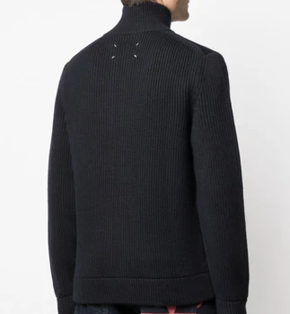 121036 Jesensko-zimska moda Klasični Modni Brand Luksuzni Dizajn Casual Univerzalni Vune kardigan s visokim горловиной munje Džemper M6