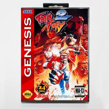 16 - bitni igra uložak Sega MD, malo kutijom, dječija karta Fatal Fury 2 II za sustav Megadrive Genesis