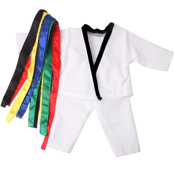 18-Inčni Američka lutka za djevojke Odijelo za taekwondo 43 Cm, Odjeća za lutke za dječake Odjeća za borilačke Sportski Casual odjeća, Dječje igračke Dar D24